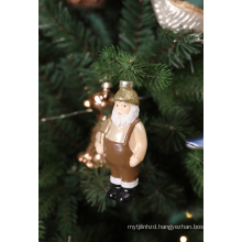 Christmas Ornaments Santa Christmas W/Gifts Glass Blown
